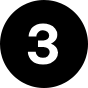 A black circle with the number three in it.